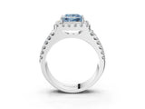 White gold Fancy Blue Princess  Halo Diamond Split Shank Engagement Ring with Prong Setting_42