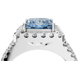 White gold Fancy Blue Princess  Halo Diamond Split Shank Engagement Ring with Prong Setting_43