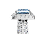 White gold Fancy Blue Princess  Halo Diamond Split Shank Engagement Ring with Prong Setting_44