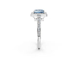 White gold Fancy Blue Princess  Halo Pavé Diamond Engagement Ring with Bezel Setting_50