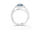 White gold Fancy Blue Princess  Halo Pavé Diamond Engagement Ring with Bezel Setting_51