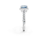White gold Fancy Blue Princess  Halo Pavé Diamond Engagement Ring with Four-Prong Setting_28