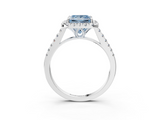 White gold Fancy Blue Princess  Halo Pavé Diamond Engagement Ring with Four-Prong Setting_6