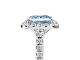 White gold Fancy Blue Princess  Halo Pavé Diamond Engagement Ring with Four-Prong Setting_8