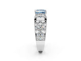 White gold Fancy Blue Princess  Halo Pave Diamond Engagement Ring with Milgrain Detailing_50