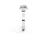 White gold Fancy Blue Princess  Halo Pave Split Shank Prong Setting Ring_83