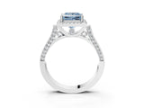 White gold Fancy Blue Princess  Halo Pave Split Shank Prong Setting Ring_84