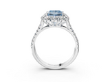 White gold Fancy Blue Princess  Halo Split Shank Diamond Engagement Ring with Pave Band and Four-Prong Setting_57
