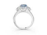 White gold Fancy Blue Princess  Halo Split Shank Diamond Engagement Ring with Prong Setting_23
