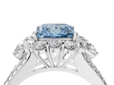 White gold Fancy Blue Princess  Halo Split Shank Diamond Engagement Ring with Prong Setting_24