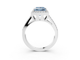 White gold Fancy Blue Princess  Halo Split Shank Diamond Ring with Four-Prong Setting_35