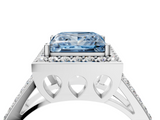White gold Fancy Blue Princess  Halo Split Shank Diamond Ring with Four-Prong Setting_36