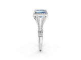 White gold Fancy Blue Princess  Halo Split Shank Pave Diamond Ring with Four-Prong Setting_51