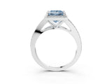 White gold Fancy Blue Princess  Halo Split Shank Pave Diamond Ring with Four-Prong Setting_52