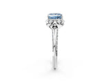 White gold Fancy Blue Princess  Halo Split Shank Pave Diamond Ring with Petal Prong Setting_34