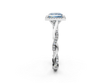 White gold Fancy Blue Princess  Halo Twist Band Solitaire Ring_22