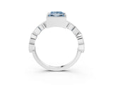 White gold Fancy Blue Princess  Milgrain Marquise Diamond Twist Band Ring_77