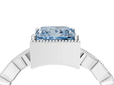 White gold Fancy Blue Princess  Milgrain Marquise Diamond Twist Band Ring_78