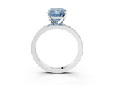 White gold Fancy Blue Princess  Milgrain Pave Diamond Engagement Ring with Four-Prong Setting_144