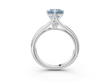 White gold Fancy Blue Princess  Solitaire Beaded Band Six-Prong Setting_3