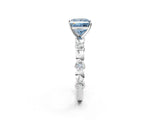 White gold Fancy Blue Princess  Solitaire Bezel-Set Diamond Ring with Beaded Band and Four-Prong Setting_34