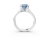 White gold Fancy Blue Princess  Solitaire Bezel-Set Diamond Ring with Channel-Set Band_89