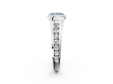 White gold Fancy Blue Princess  Solitaire Bezel-Set Diamond Ring with Channel-Set Band_89