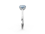 White gold Fancy Blue Princess  Solitaire Cathedral Diamond Ring with Six-Prong Setting_19