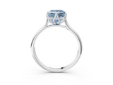 White gold Fancy Blue Princess  Solitaire Cathedral Diamond Ring with Six-Prong Setting_20