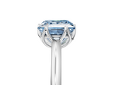 White gold Fancy Blue Princess  Solitaire Cathedral Diamond Ring with Six-Prong Setting_22