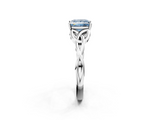 White gold Fancy Blue Princess  Solitaire Celtic Knot Engagement Ring with Four-Prong Setting_63
