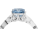 White gold Fancy Blue Princess  Solitaire Celtic Knot Engagement Ring with Four-Prong Setting_65