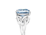 White gold Fancy Blue Princess  Solitaire Celtic Knot Engagement Ring with Four-Prong Setting_66