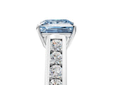White gold Fancy Blue Princess  Solitaire Channel-Set Diamond Engagement Ring with Four-Prong Setting_37