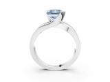 White gold Fancy Blue Princess  Solitaire Channel-Set Split Shank Ring with Tension Prong Setting_6