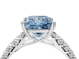 White gold Fancy Blue Princess  Solitaire Chevron Pave Diamond Engagement Ring with Six-Prong Setting_7