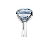 White gold Fancy Blue Princess  Solitaire Diamond Engagement Ring with Four-Prong Setting on a Classic Band_8