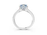 White gold Fancy Blue Princess  Solitaire Diamond Engagement Ring with Pave Band and Six-Prong Setting_23