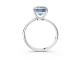 White gold Fancy Blue Princess  Solitaire Diamond Ring with 4-Prong Setting on a Classic Band_6