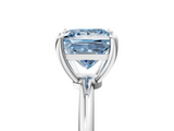 White gold Fancy Blue Princess  Solitaire Diamond Ring with 4-Prong Setting on a Classic Band_8