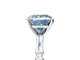 White gold Fancy Blue Princess  Solitaire Diamond Ring with Bamboo Band and Four-Prong Setting_57