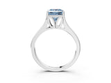 White gold Fancy Blue Princess  Solitaire Diamond Ring with Cathedral Band and Four-Prong Setting_69