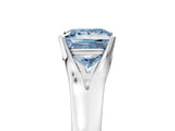 White gold Fancy Blue Princess  Solitaire Diamond Ring with Cathedral Band and Four-Prong Setting_71