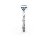 White gold Fancy Blue Princess  Solitaire Diamond Ring with Channel-Set Baguette Band and Four-Prong Setting_46