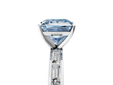 White gold Fancy Blue Princess  Solitaire Diamond Ring with Channel-Set Baguette Band and Four-Prong Setting_49