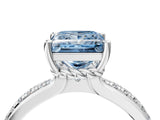 White gold Fancy Blue Princess  Solitaire Diamond Ring with Channel Set Band and Six-Prong Setting_52