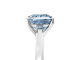 White gold Fancy Blue Princess  Solitaire Diamond Ring with Four-Prong Setting and Classic Band_8