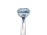 White gold Fancy Blue Princess  Solitaire Diamond Ring with Four-Prong Setting on a Plain Band_55
