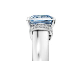 White gold Fancy Blue Princess  Solitaire Diamond Ring with Pave Band and Six-Prong Setting_37
