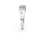 White gold Fancy Blue Princess  Solitaire Diamond Ring with Six-Prong Cathedral Setting_34